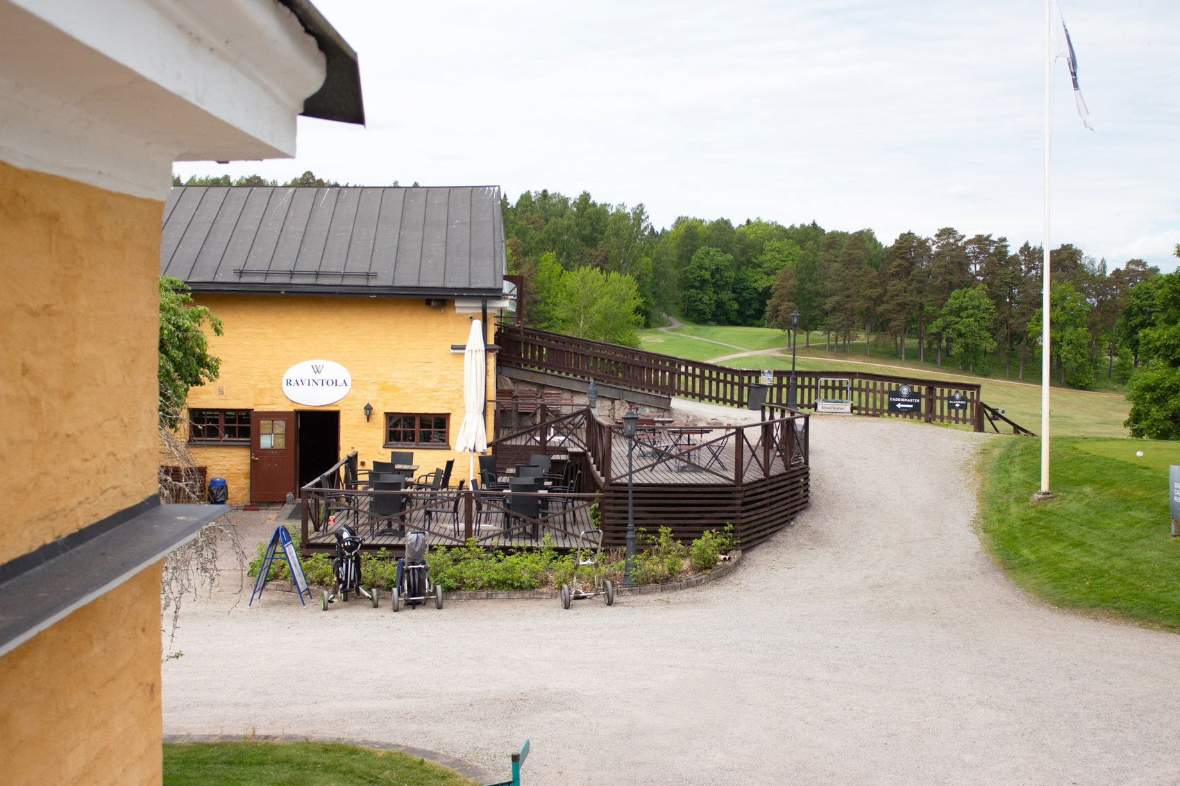 Ravintola Wiurilan Sigrdin ja Wiurila Glfin sisäänkäynnit löytyy talouskeskuksen jälkimmäiseltä sisäpihalta.